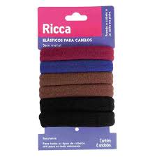 ELASTICO PARA CABELO RICCA GROSSO COM 6 UNIDADES BLONDIE