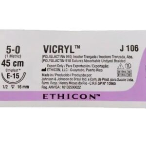 FIO DE SUTURA Tipo:VICRYL 5.0 - AG. 1.5CM - J&J ETHICON C/12