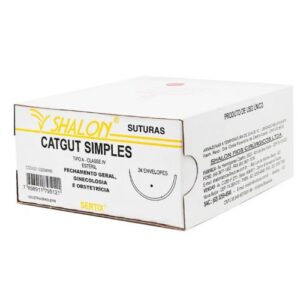 FIO DE SUTURA Tipo:CATGUT CIL 2-0 2.0CM 1/2 SIMPLES C/24 SHALON