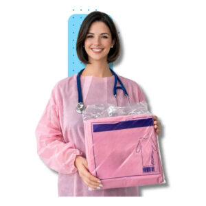 AVENTAL MANGA LONGA Tipo: 40G ROSA - 1 unidade